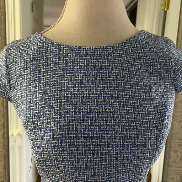 Anne Klein Blue Textured Midi Dress - Picture 2 of 8